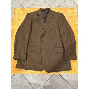 Christian Brooks 44R Men's Blazer Brown Houndstooth Sport Coat Made In The USA,